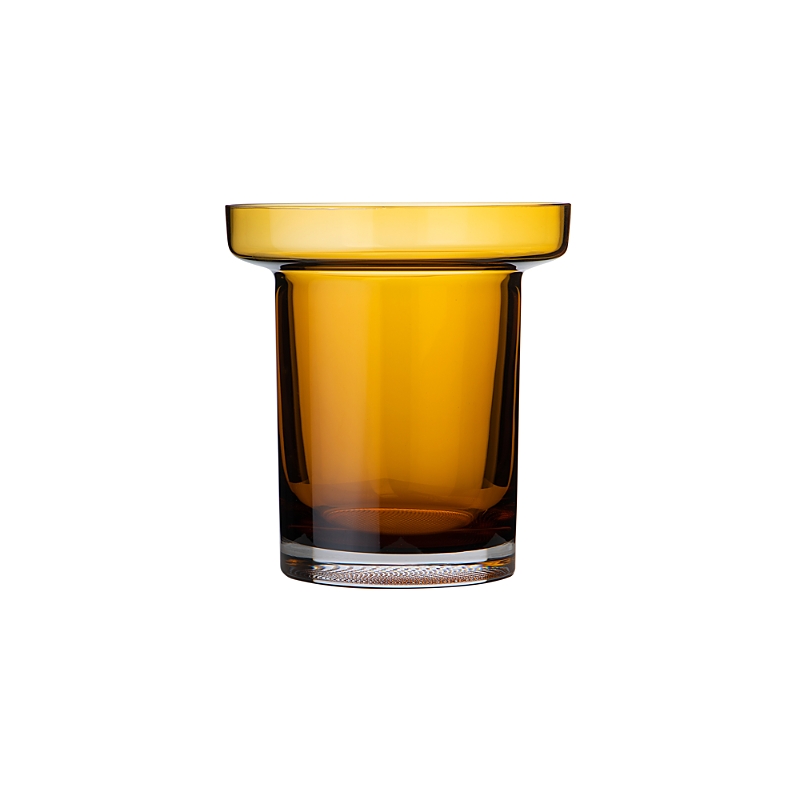 Kosta Boda Limelight Low Vase In Amber
