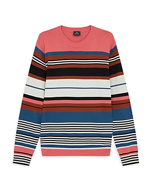 Shop Ps By Paul Smith Striped Crewneck Sweater In 23