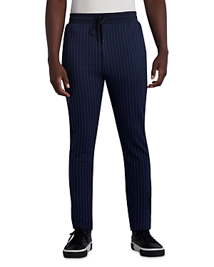 Shop Karl Lagerfeld Slim Fit Pinstriped Jogger Pants In Navy
