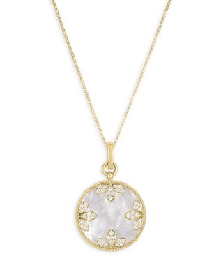 18K Yellow Gold Medallion Diamond & Gemstone Pendant
