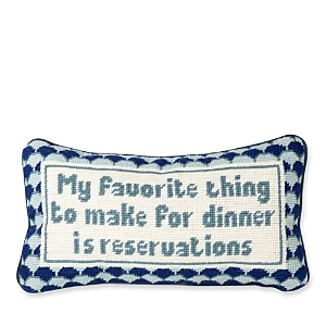 Furbish Studio Reservations Needlepoint Pillow In Smokey Blue