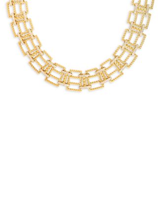 Roberto Coin 18K Yellow Gold New Barocco Diamond Lattice Necklace, 16 ...