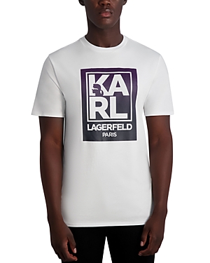 Karl Lagerfeld Paris Slim Fit Boxed Logo Short Sleeve Tee