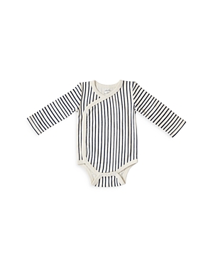 Shop Pehr Unisex Stripes Away Kimono Long Sleeve Bodysuit - Baby In Ink