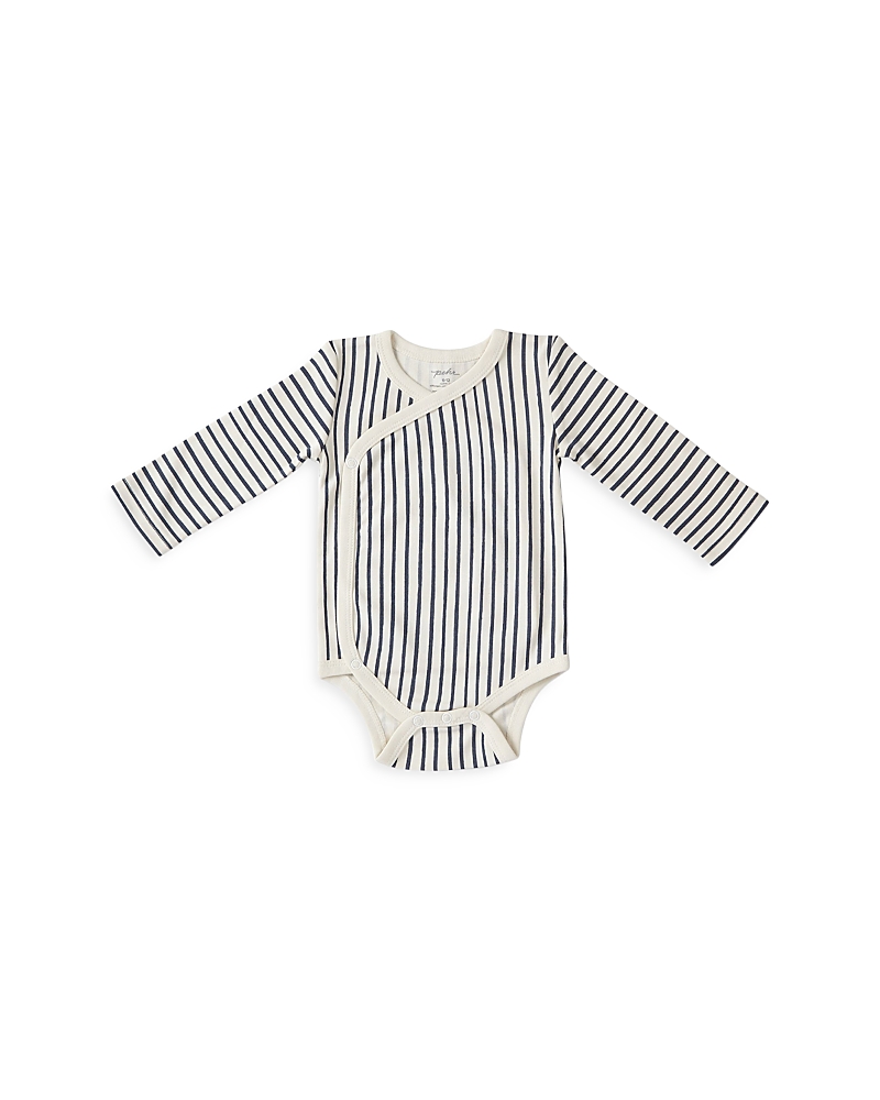 Pehr Unisex Stripes Away Kimono Long Sleeve Bodysuit - Baby In Ink
