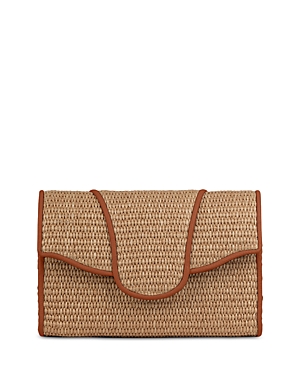 Shop Liselle Kiss Allie Woven Clutch In Natural/ginger