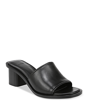 Shop Vince Women's Donna Leather Mule Sandals In Black Leather