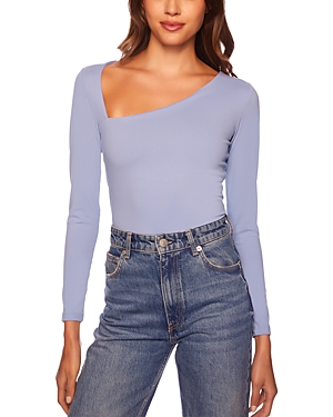 Susana Monaco Diagonal Neck Top In Frost