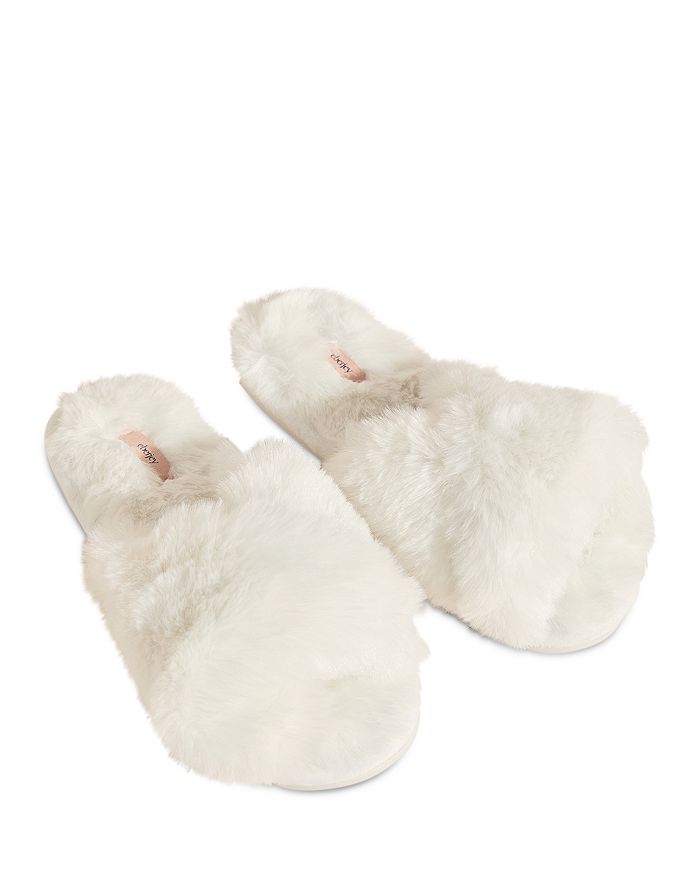 Eberjey Women's Plush Faux Fur Slippers | Bloomingdale's