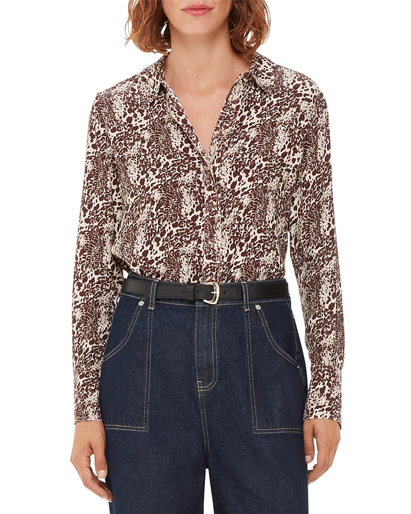 Whistles Micro Leopard Print Shirt