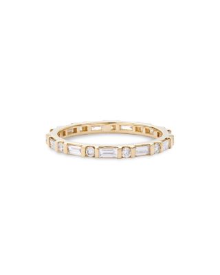 Diamond Baguette & Round Eternity Band in 14K Yellow Gold, 0.70 tcw