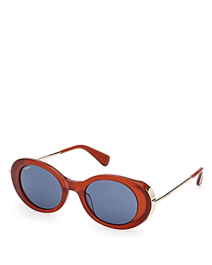 Max Mara Round Acetate Sunglasses, 51mm In Red/blue Solid