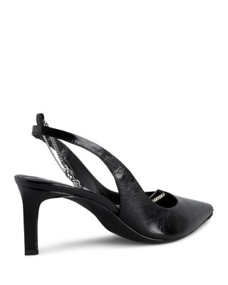 Women&#39;s First Night Pointed Toe Chain Embellished Vintage Effect Slingback Pumps