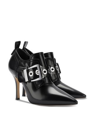 Larroudé - Women's Stewart Pointed Toe Buckle Booties
