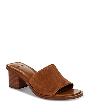 Shop Vince Women's Donna Leather Mule Sandals In Sequoia Brown Suede