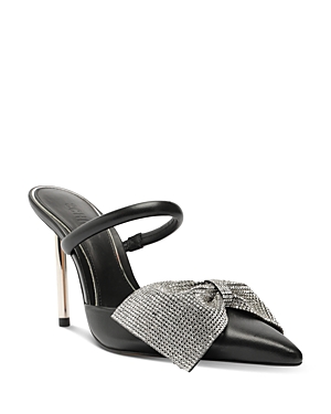 Shop Schutz Women's Milo Pointed Toe Crystal Bow High Heel Pumps In Black