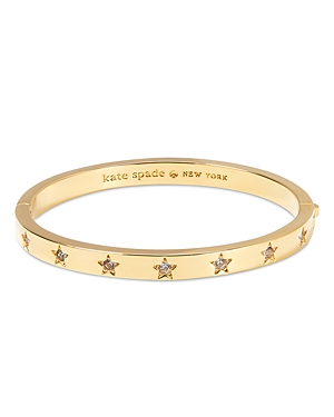 Shop Kate Spade New York Set In Stone Pave Star Bangle Bracelet In Gold Tone