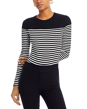 Aqua Stripe Ribbed Bodysuit - 100% Exclusive In Black/white