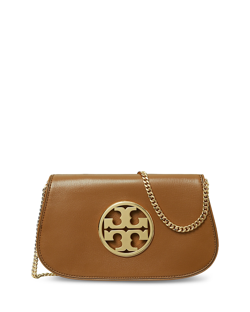 Tory Burch Reva Convertible Clutch In Tiger's Eye/silver