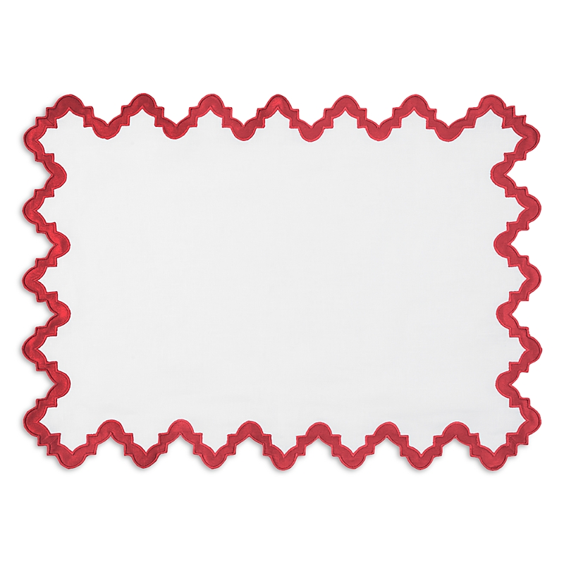 Matouk Aziza Placemat, Set Of 4 In Scarlet