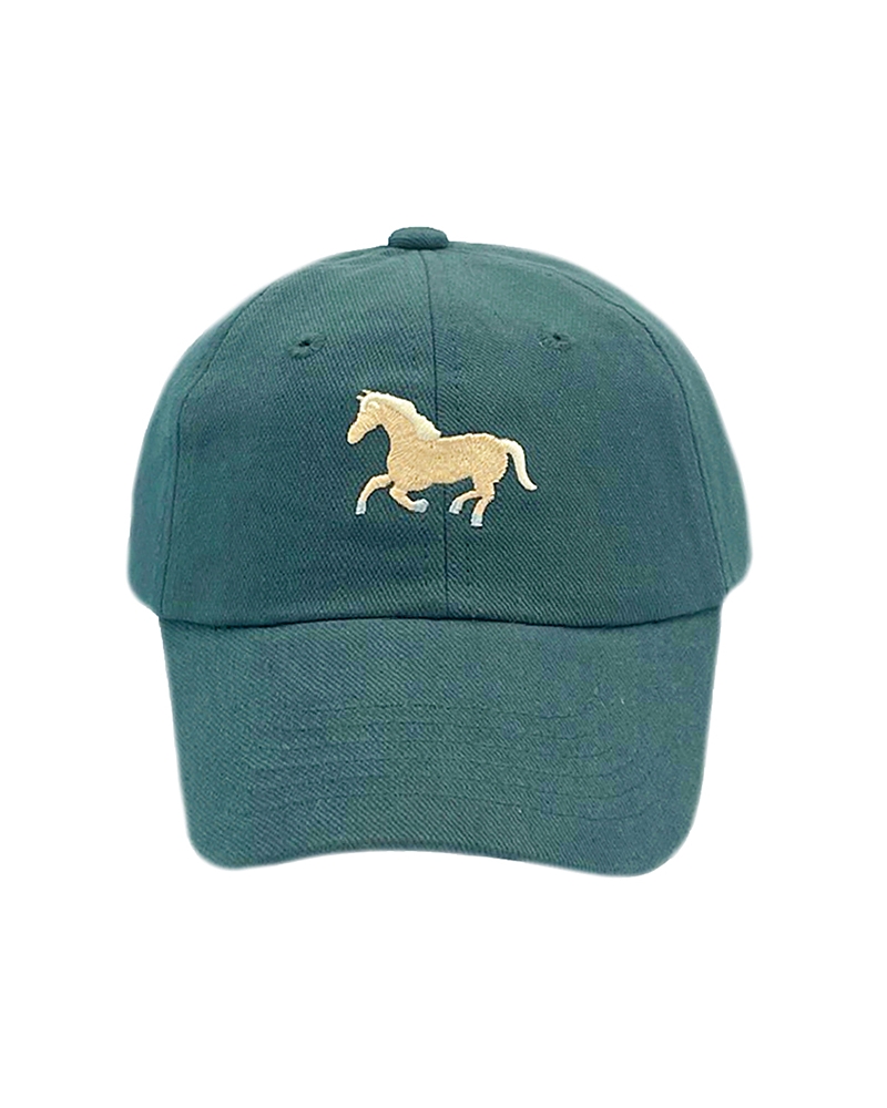 Bits & Bows Boys' Horse Baseball Hat in Hunter Green - Baby, Little Kid, Big Kid