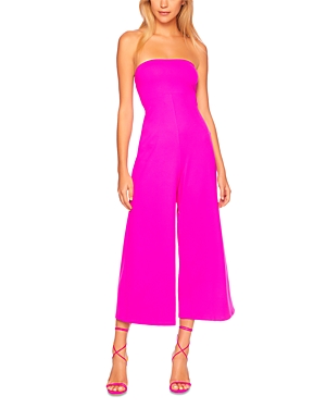 Susana Monaco Strapless Cropped Wide Leg Jumpsuit In Magenta