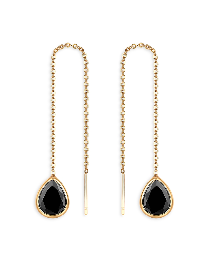 Ettika Barely There 18k Gold Plated Threaders In Black/gold