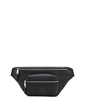 Shop Marc Jacobs The Leather Belt Bag In Black/nickel