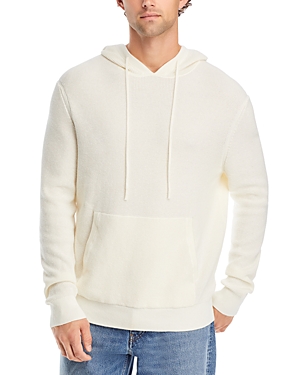 Shop Atm Anthony Thomas Melillo Cotton & Cashmere Waffle Knit Regular Fit Hoodie In Chalk