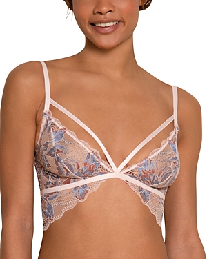 Cosabella Paradiso Floral Lace Bralette In Pink Lilly