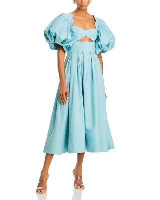 FARM RIO カットアウト フローラル ミディドレス Red Floral Cutout Long Sleeve Midi Dress | Farm Rio