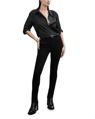 Jayla High Rise Split Cuff Skinny Leg Jeans in Blush Black