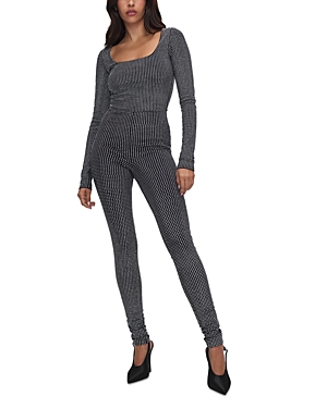Good American Cystal Long Sleeve Jumpsuit In Black