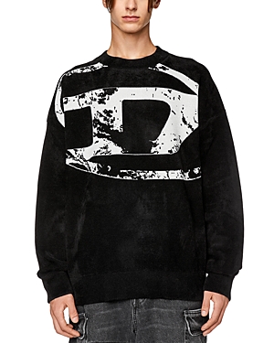 Diesel Fleece Sweatshirt With F In Deep Black