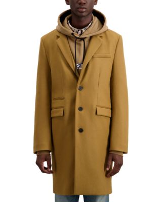 The Kooples Notch Lapel Button Front Overcoat