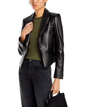 Rag & Bone Icons Charles Leather Blazer In Black