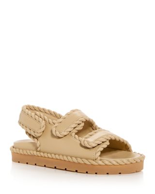 サンダル・ミュール BOTTEGA VENETA Caramel Suede Jack Sandals Bottega Veneta Jack Leather Slingback Sandals In Cane Sugar