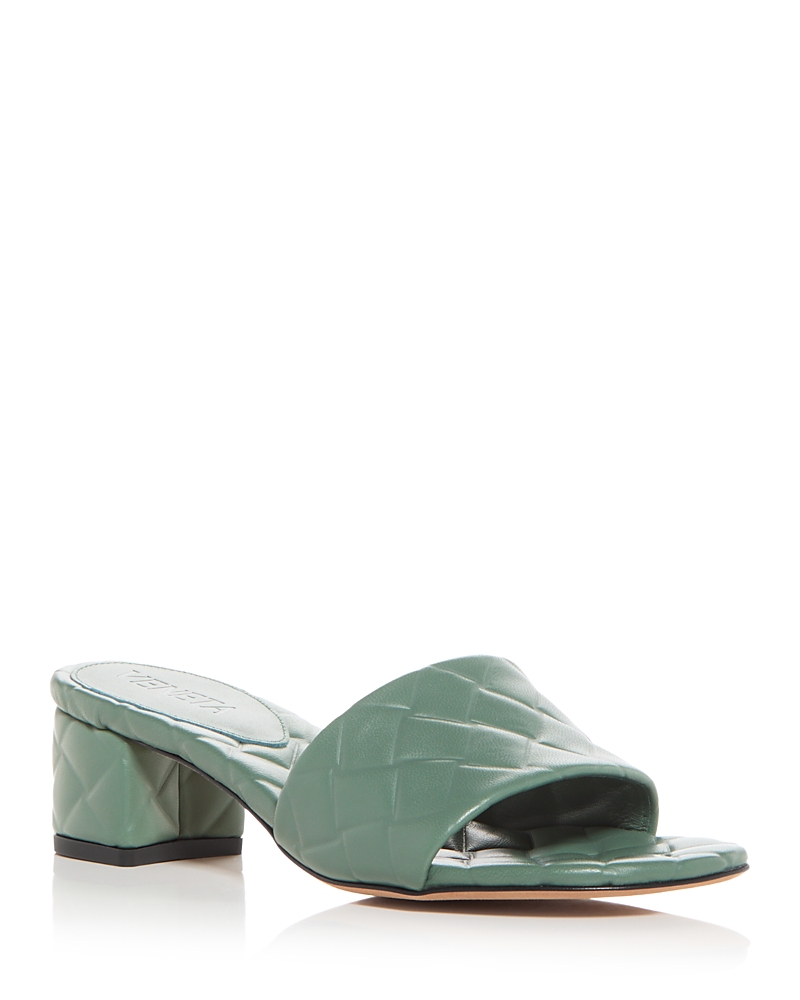 Bottega Veneta Intreccio Pattern High-heeled Sandals In Mint
