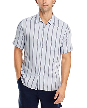 Shop Vince Pacifica Short Sleeve Shirt In Royal Blue