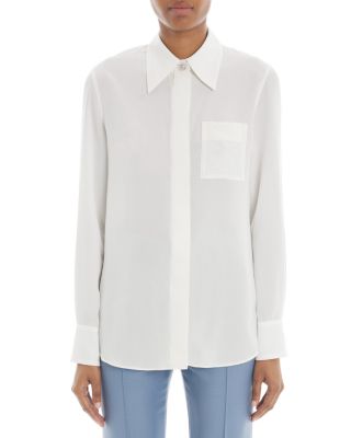 Lanvin Silk Crepe De Chine Shirt In Off White