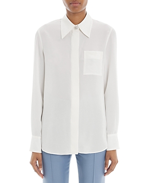 Shop Lanvin Silk Shirt In Off White