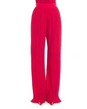 Lanvin Pleated Wide Leg Pants In Flame