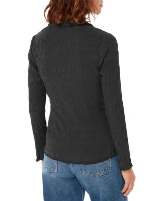 Plisse Button Front Shirt