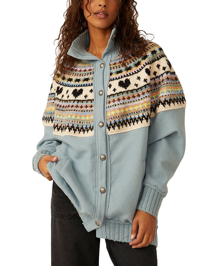 Free people sale fair isle cardigan