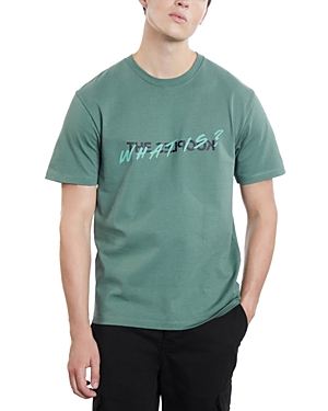 The Kooples Short Sleeve Graphic Crewneck Tee In Forest