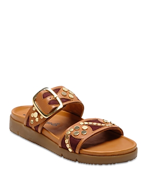 Free People Women's Revelry Studded Slide Sandals In Vachetta