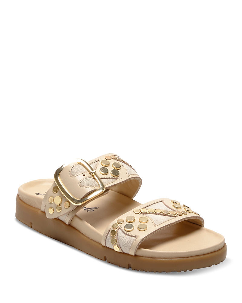 Shop Free People Women's Revelry Studded Slide Sandals In Plaster
