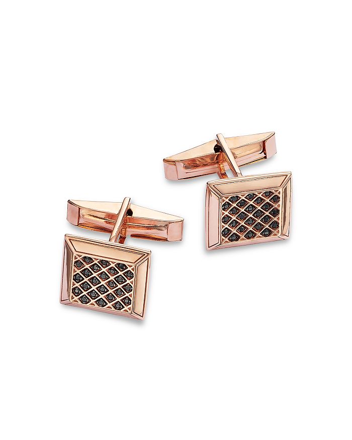 Bloomingdale's Black Diamond Cufflinks in 14K Rose Gold, 0.25 ct. t.w