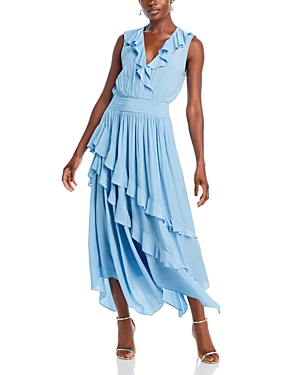 Shop Ramy Brook Hadlee Ruffle Dress In Blue Quartz