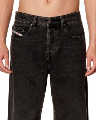 2001 D-Macro Straight Fit Jeans in Black Denim